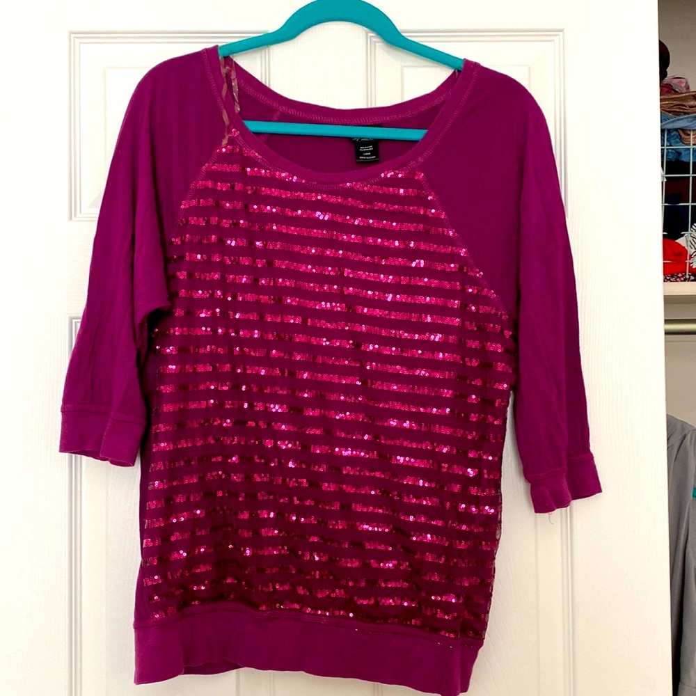 Daytrip L glittery purple blouse